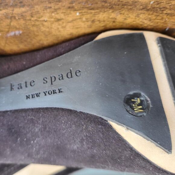 Kate Spade Linette Brown Suede Kitten Heels with Bow NIB!  NWT!  NEW! Size 7 1/2 - Picture 8 of 13